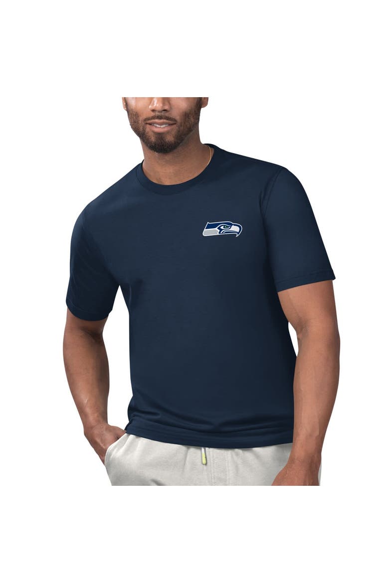 Men's Margaritaville College Navy Seattle Seahawks Licensed to Chill T-Shirt, Alternate, color, Navy