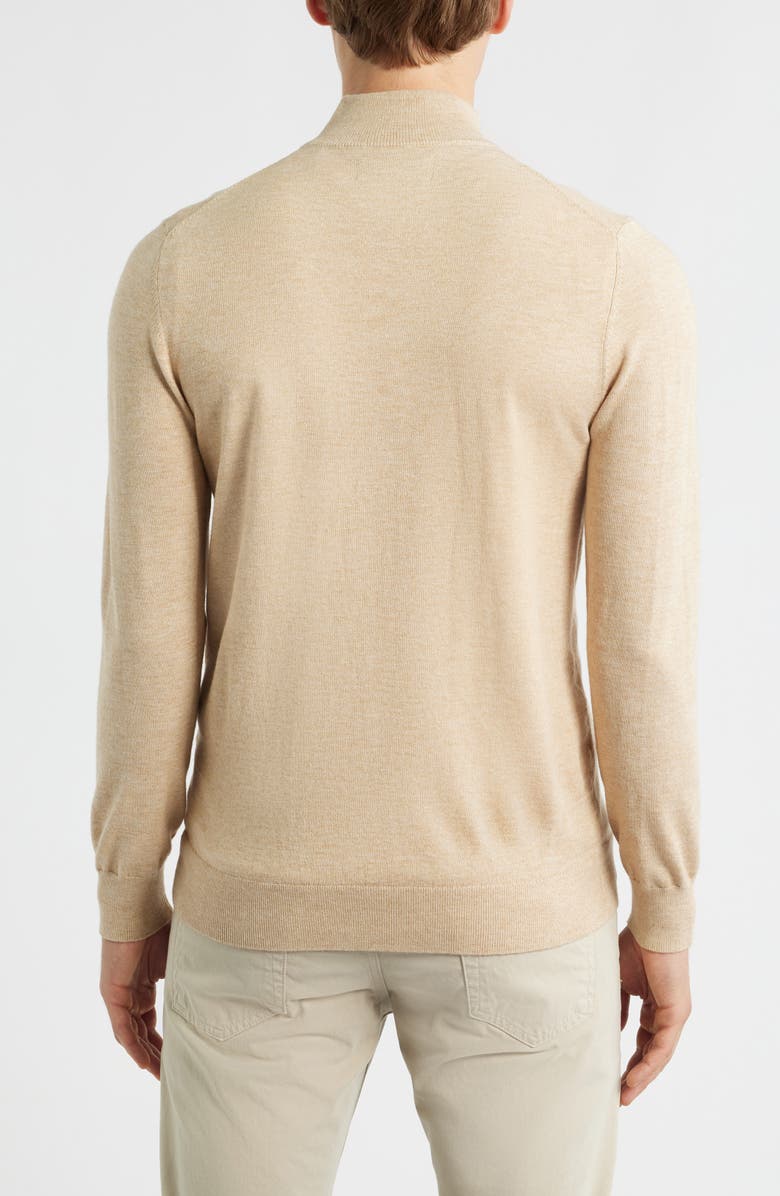 Mizzen+Main Heritage Quarter Zip Sweater, Alternate, color, Khaki Heather