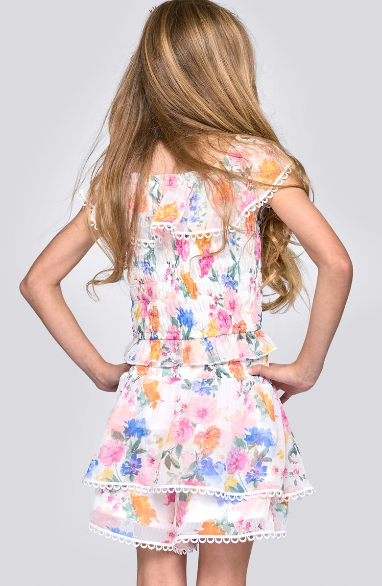 Sara Sara Kids' Floral Top & Skirt Set, Alternate, color, White