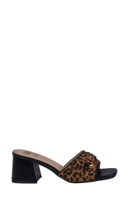Gc Shoes Wanda Block Heel Sandal In Black/leopard