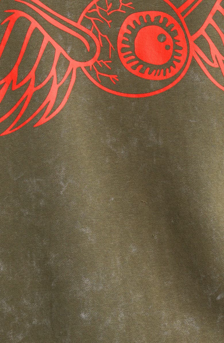 Von Dutch Oversize Fleece Zip Hoodie, Alternate, color, Olive Night Mineral Wash