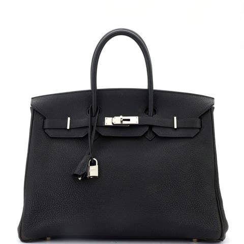 Birkin Handbag Black Togo with Palladium Hardware 30