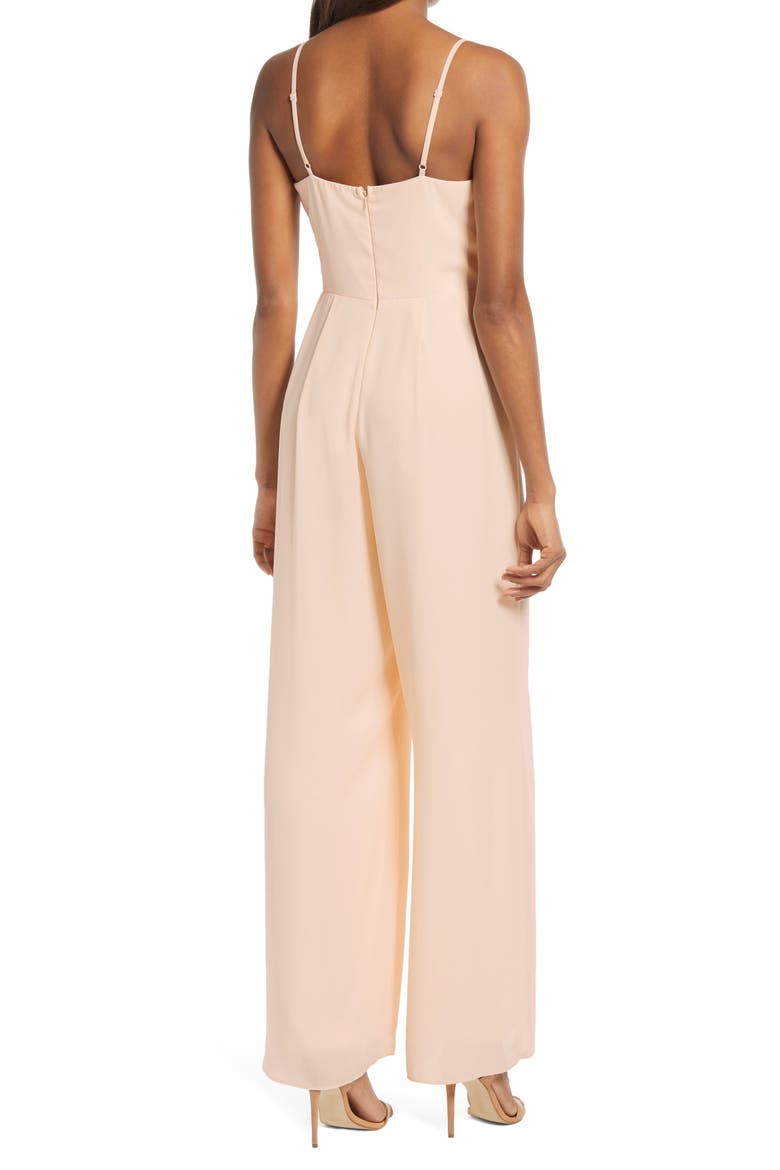 Call for Me Faux Wrap Jumpsuit, Alternate, color, GARDENIA