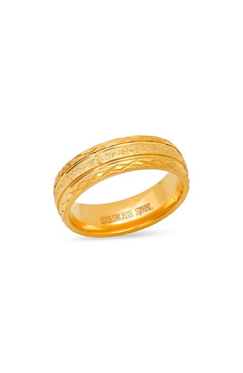 Men's Stainless Steel Glitter Ring