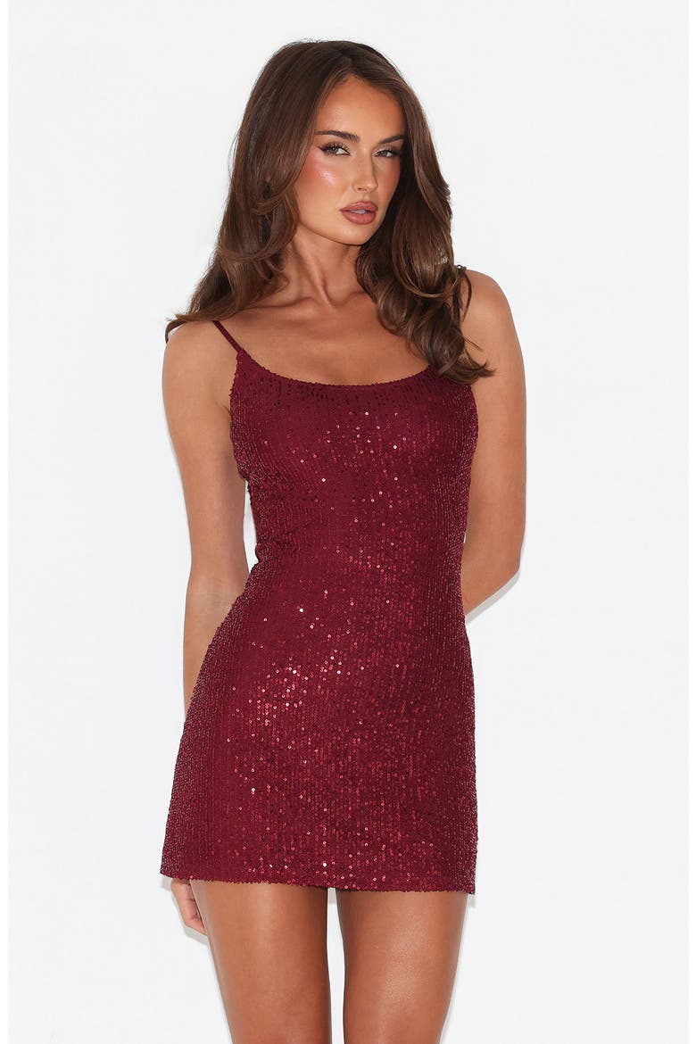 Zeina Sequin Minidress, Alternate, color, WINE SEQUIN