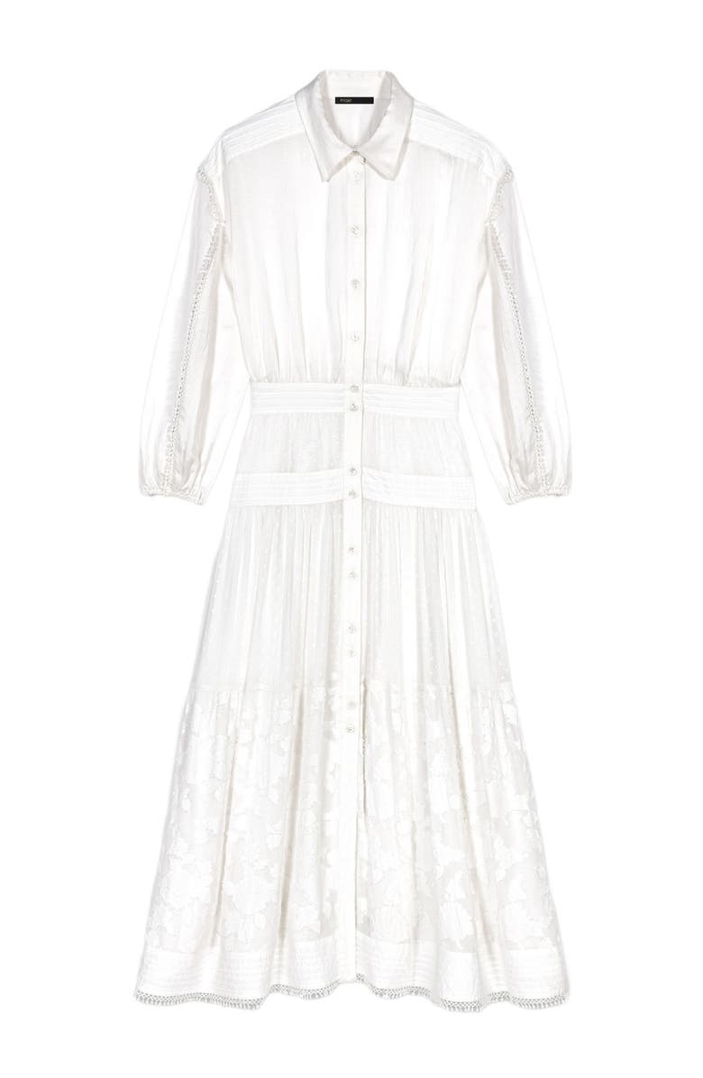 maje Cotton patchwork maxi dress, Alternate, color,