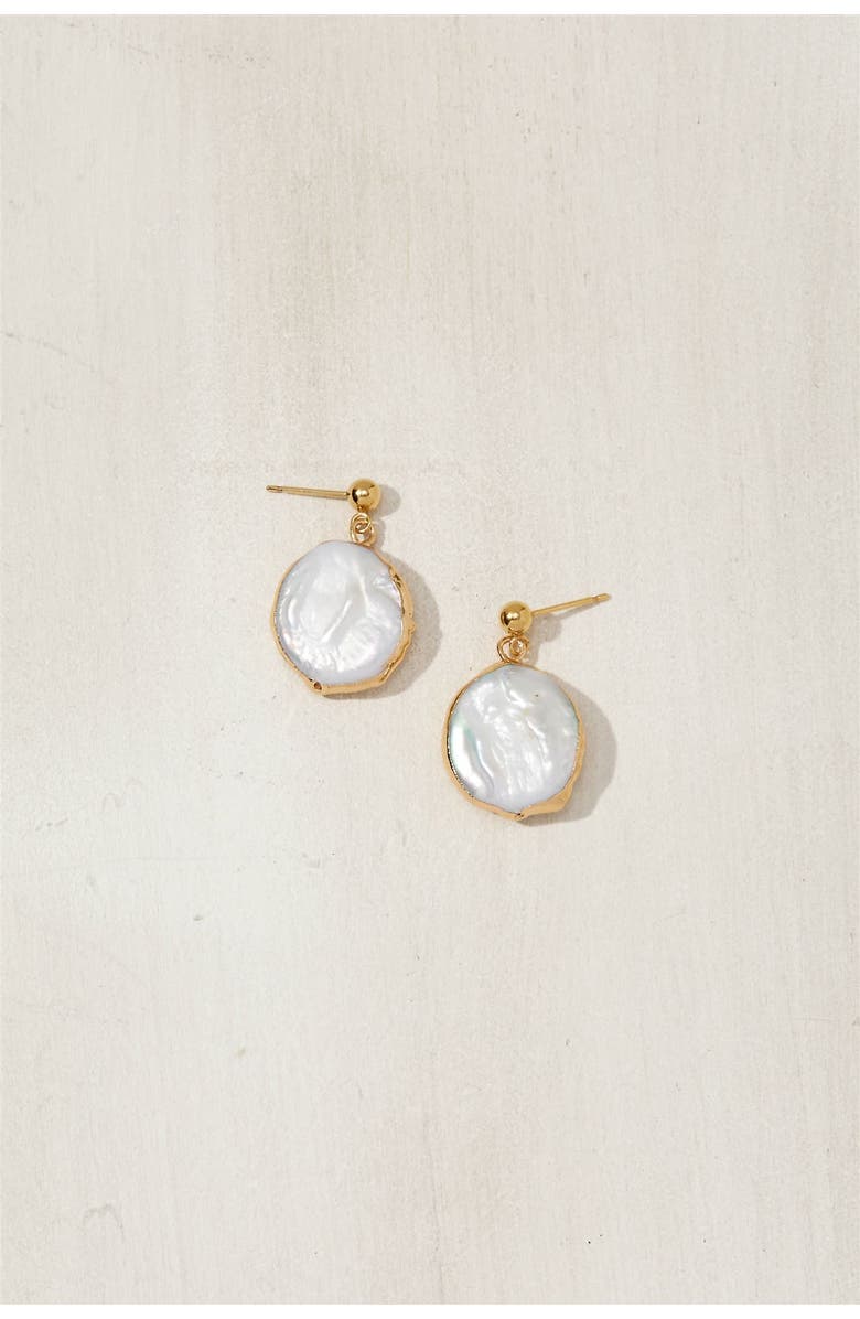 Set & Stones Gracie Pearl Earrings, Alternate, color, Gold