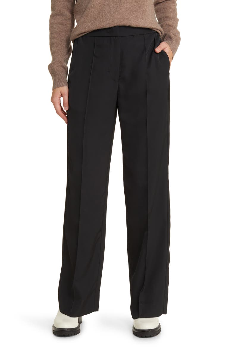 Alta High Waist Straight Leg Pants, Main, color, SHINY BLACK