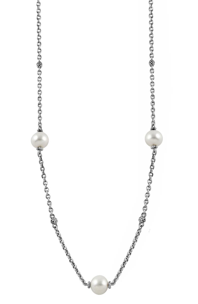 LAGOS 'Luna' Pearl Station Necklace, Alternate, color,