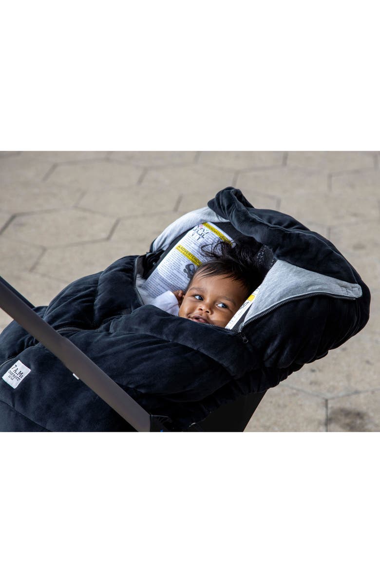 7 A.M. Enfant 7 A.M. Faux Shearling Trim Car Seat Cocoon, Alternate, color, 
