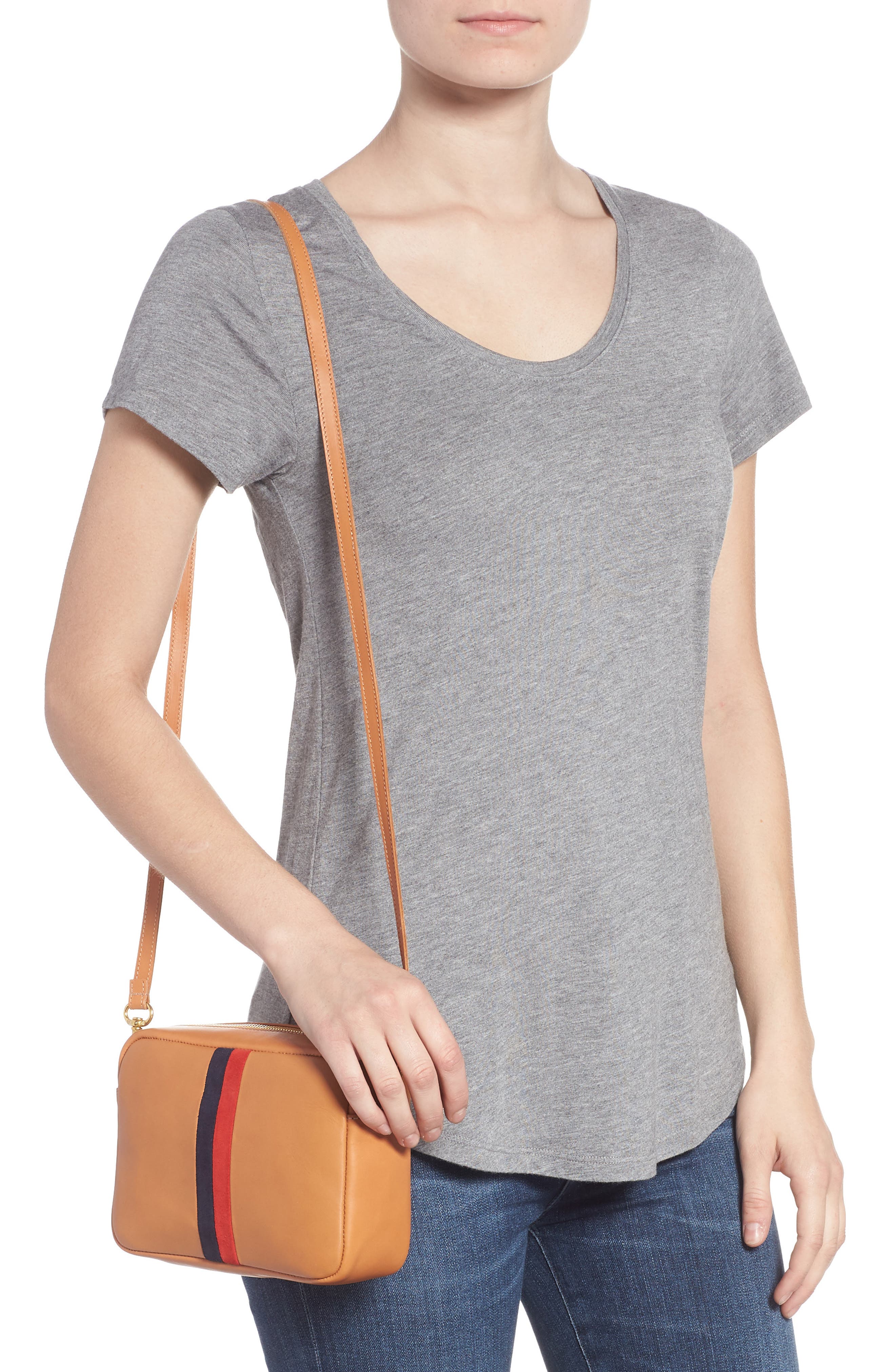 Clare V. Midi Sac Leather Crossbody Bag, Alternate, color, 