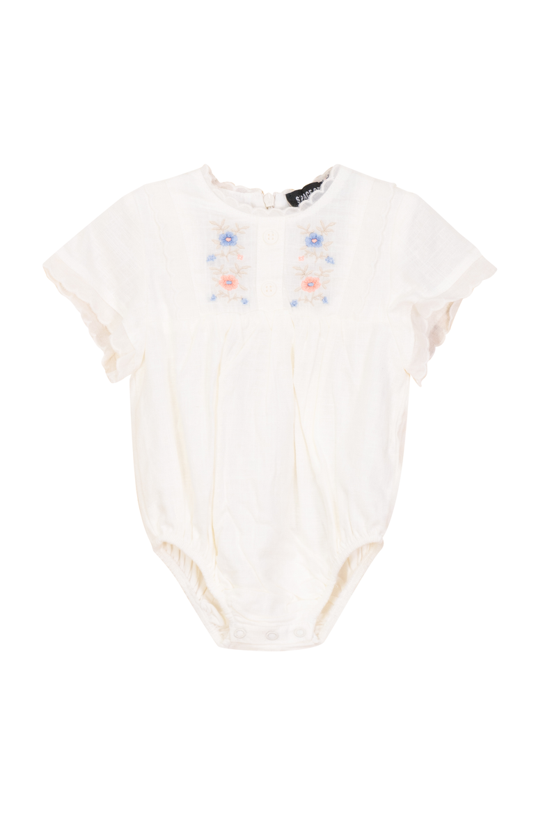 Embroidered Flowers Cape Bubble, Main, color, Off White