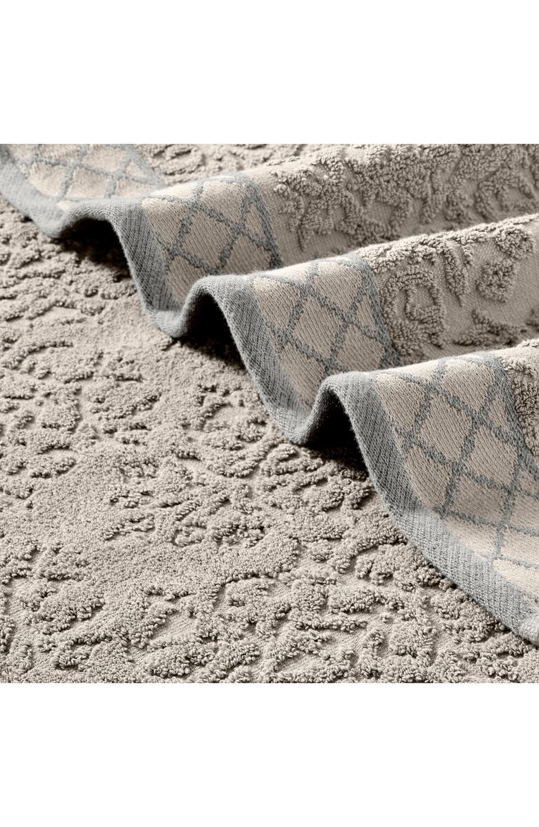 Modern Threads Embellished Border Damask Jacquard Towel 6-Piece Set - Grey, Alternate, color, Grey