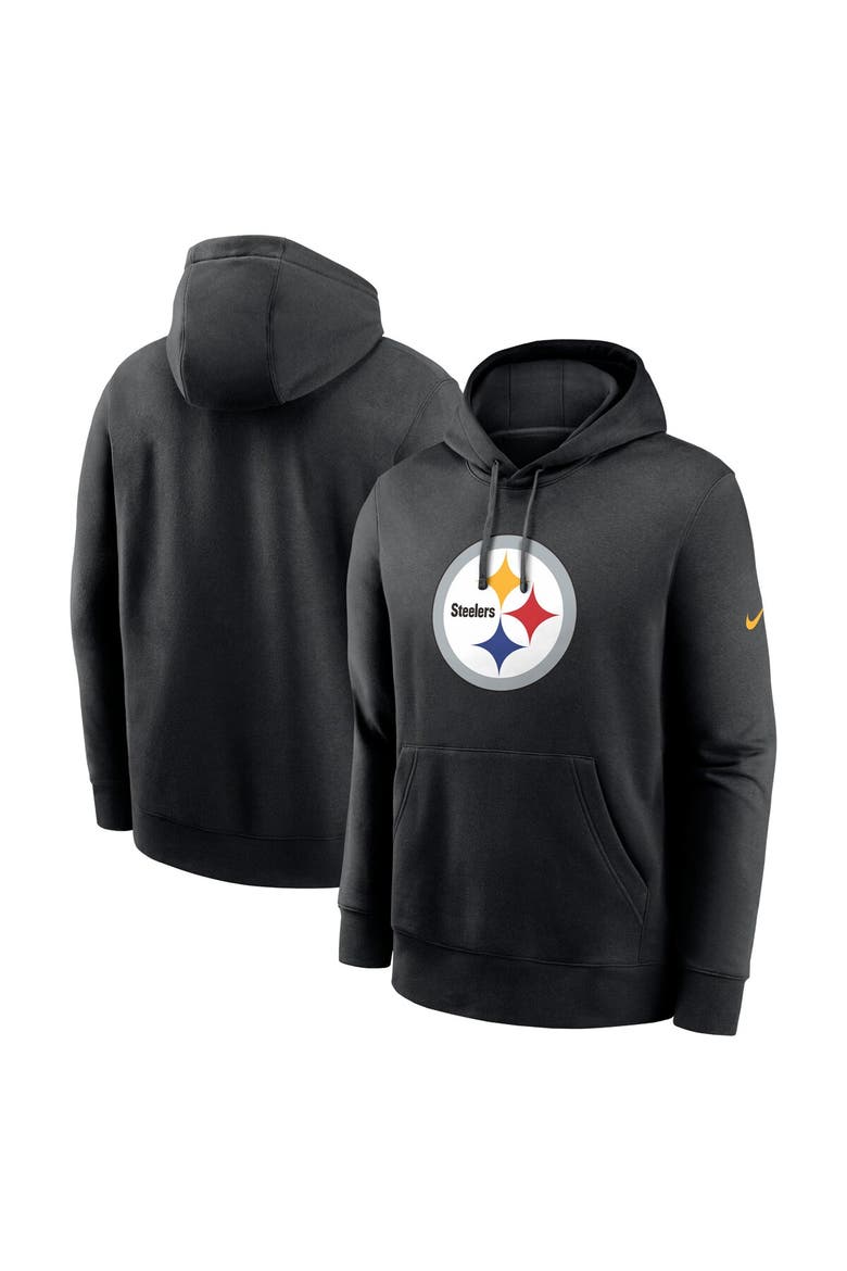 Men's Nike Black Pittsburgh Steelers Club Logo Pullover Hoodie, Main, color, Black