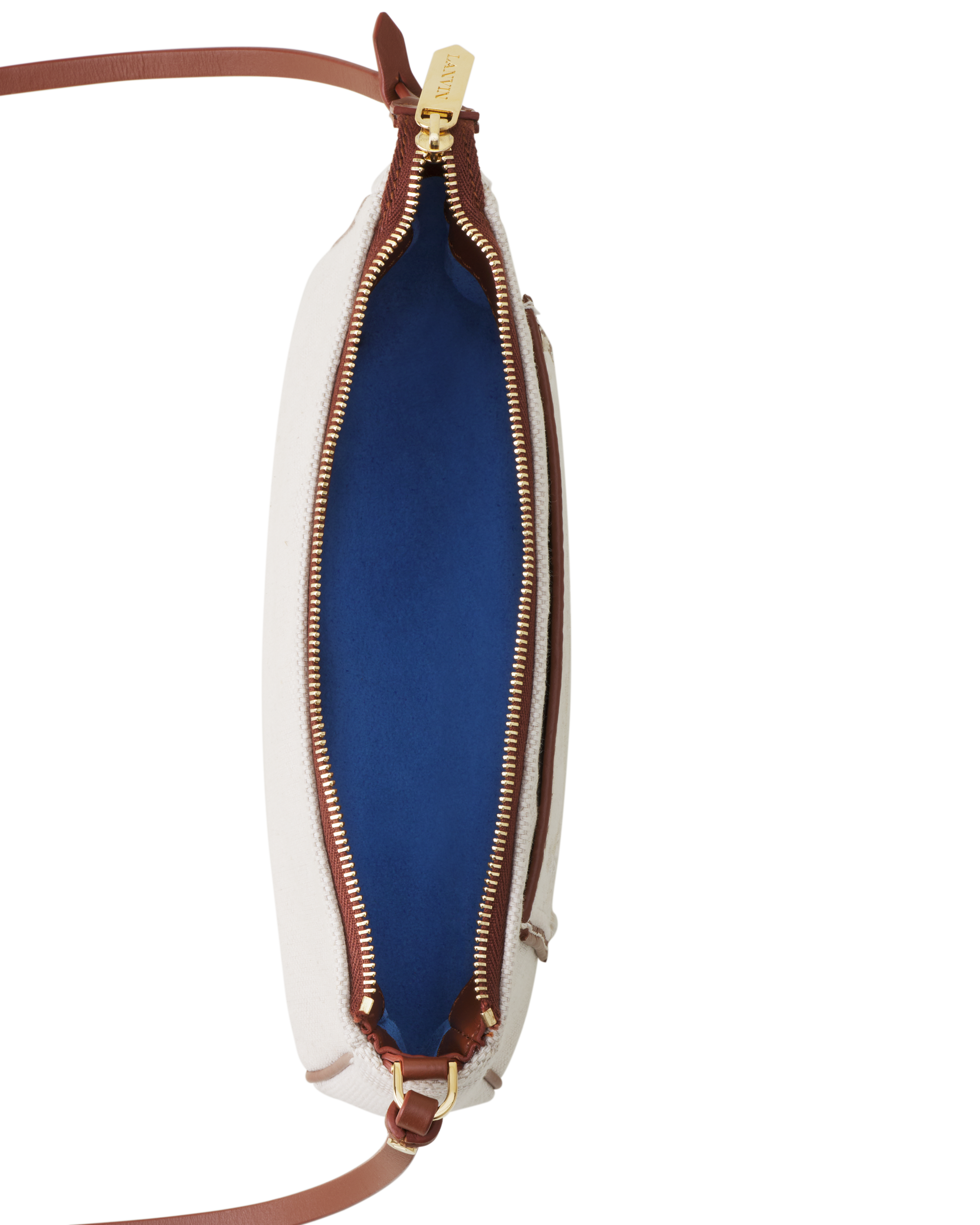 Lanvin Compagnon Small Zipped Sholder Bag In Canvas, Alternate, color, Brown