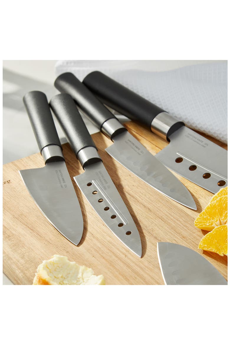 DiNA Codon 5-Piece Santoku Knife Set, Alternate, color, BLACK
