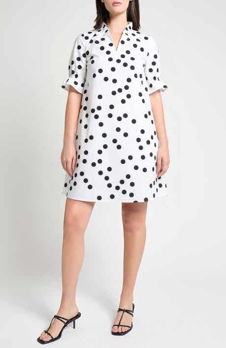 Ruffle Detail Poplin Shift Dress