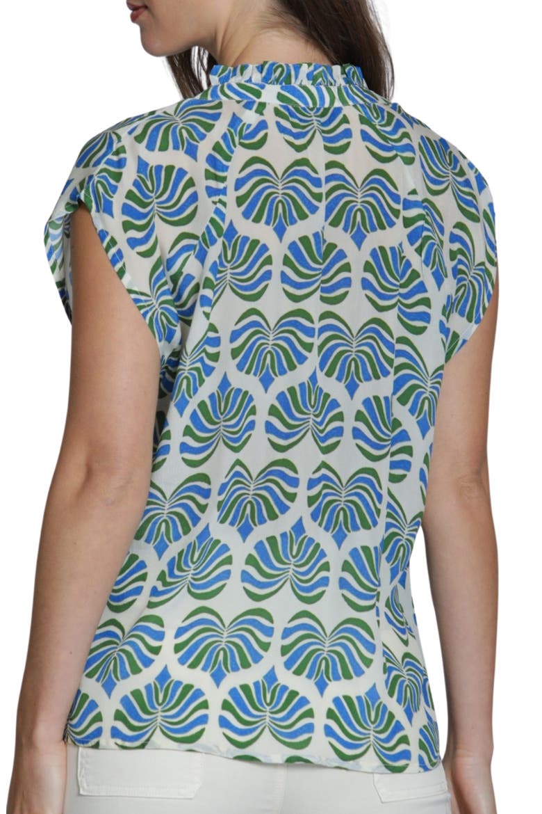 Cap Sleeve Shell Top, Alternate, color, WHITEBLUE MULTI