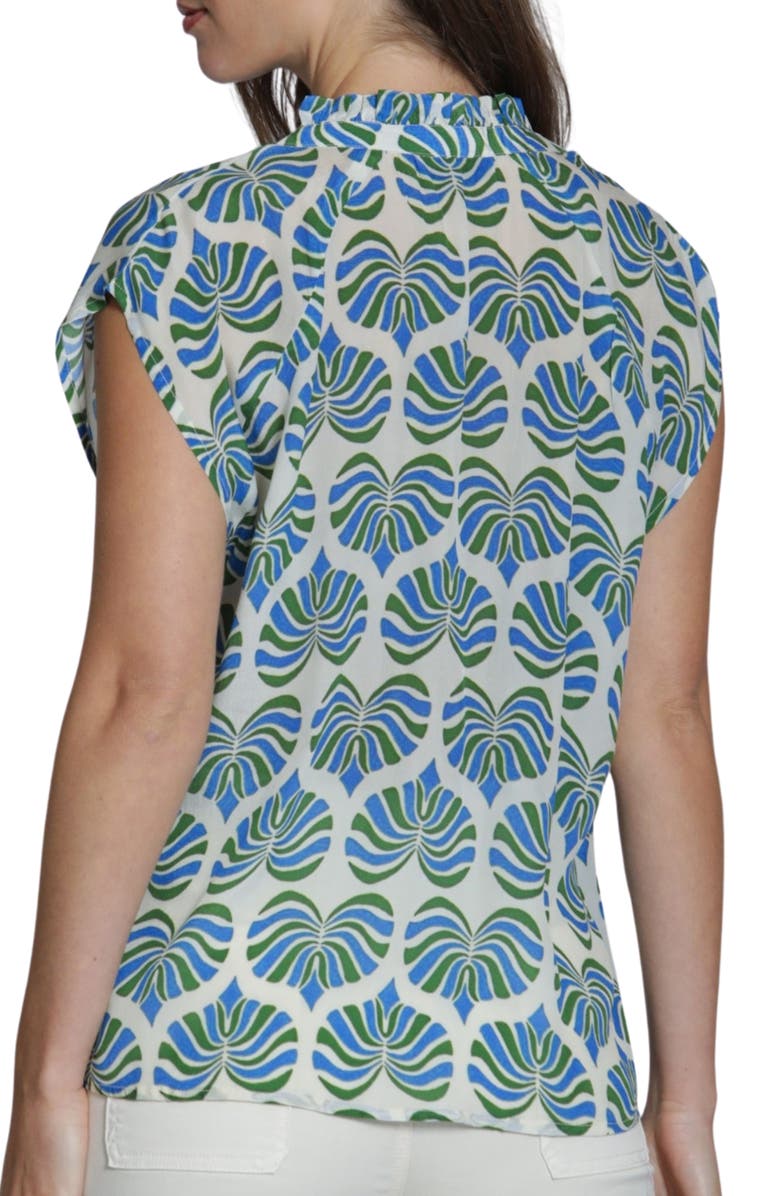 APNY Cap Sleeve Shell Top, Alternate, color, Whiteblue Multi