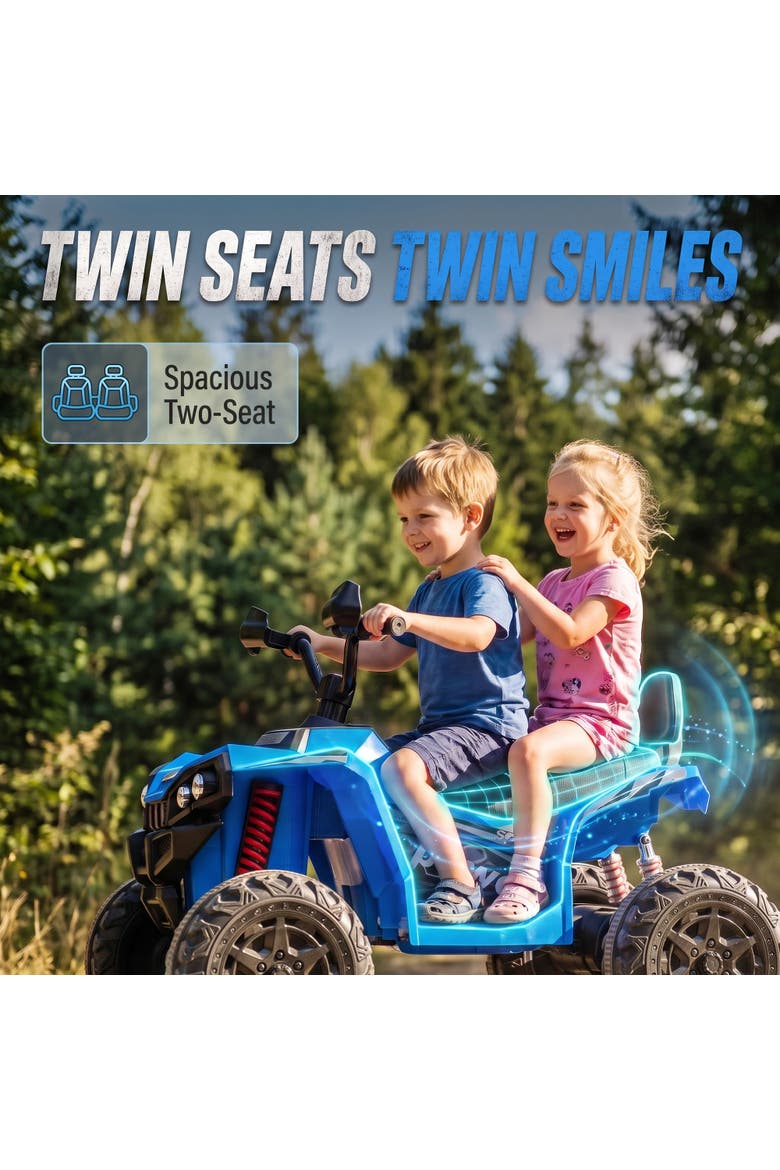 2-Seater Electric ATV Quad Ride On, Alternate, color, Blue