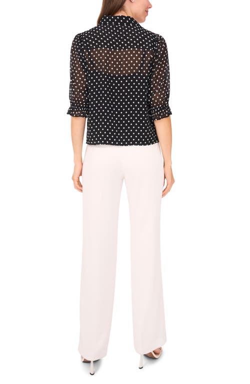 Halogenr Halogen(r) Ruffle Sleeve Shirt In Blue