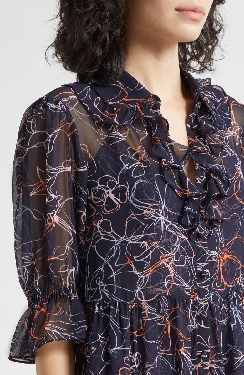 Cinq à Sept Reanna Malva Floral Print Minidress, Alternate, color, Navy Multi