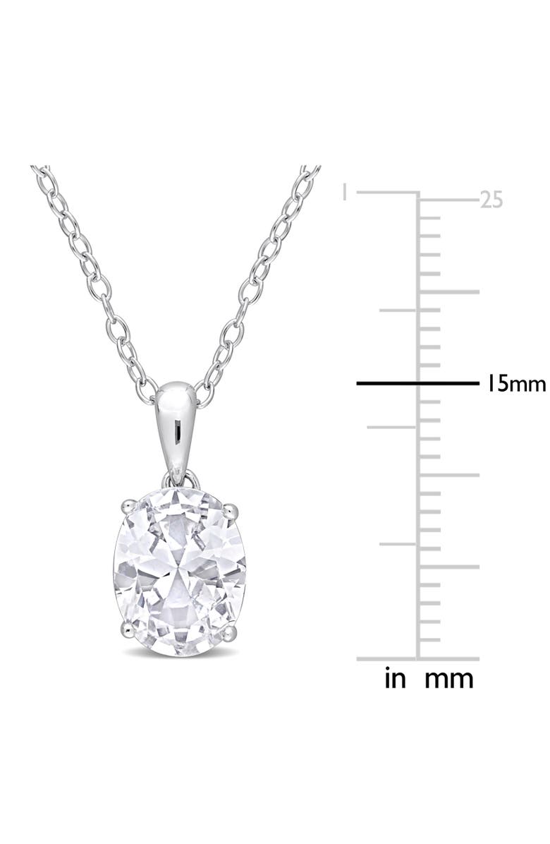 Julianna B. White Topaz Oval Solitaire Necklace, Alternate, color, Sterling Silver