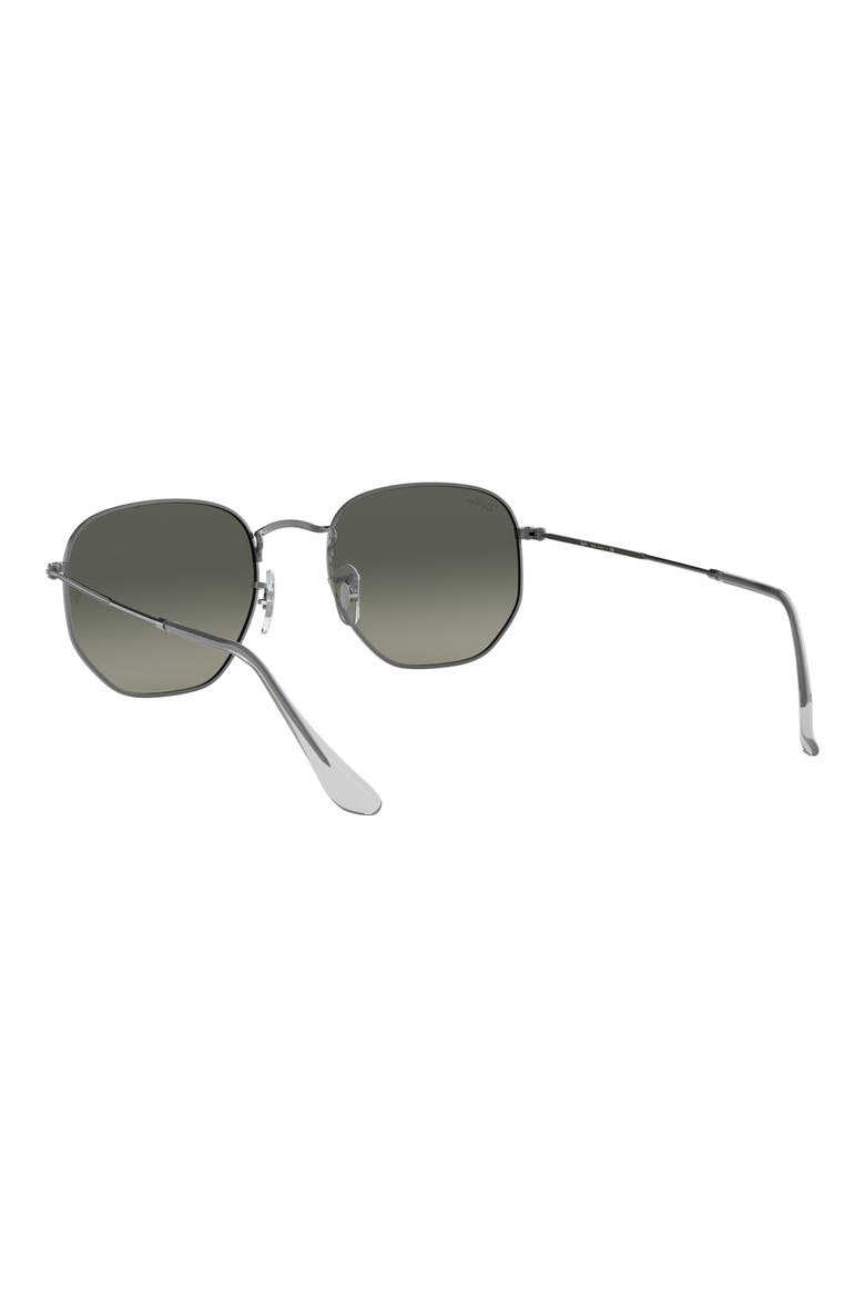 51mm Geometric Sunglasses, Alternate, color, GUNMETAL/ GREY GRADIENT