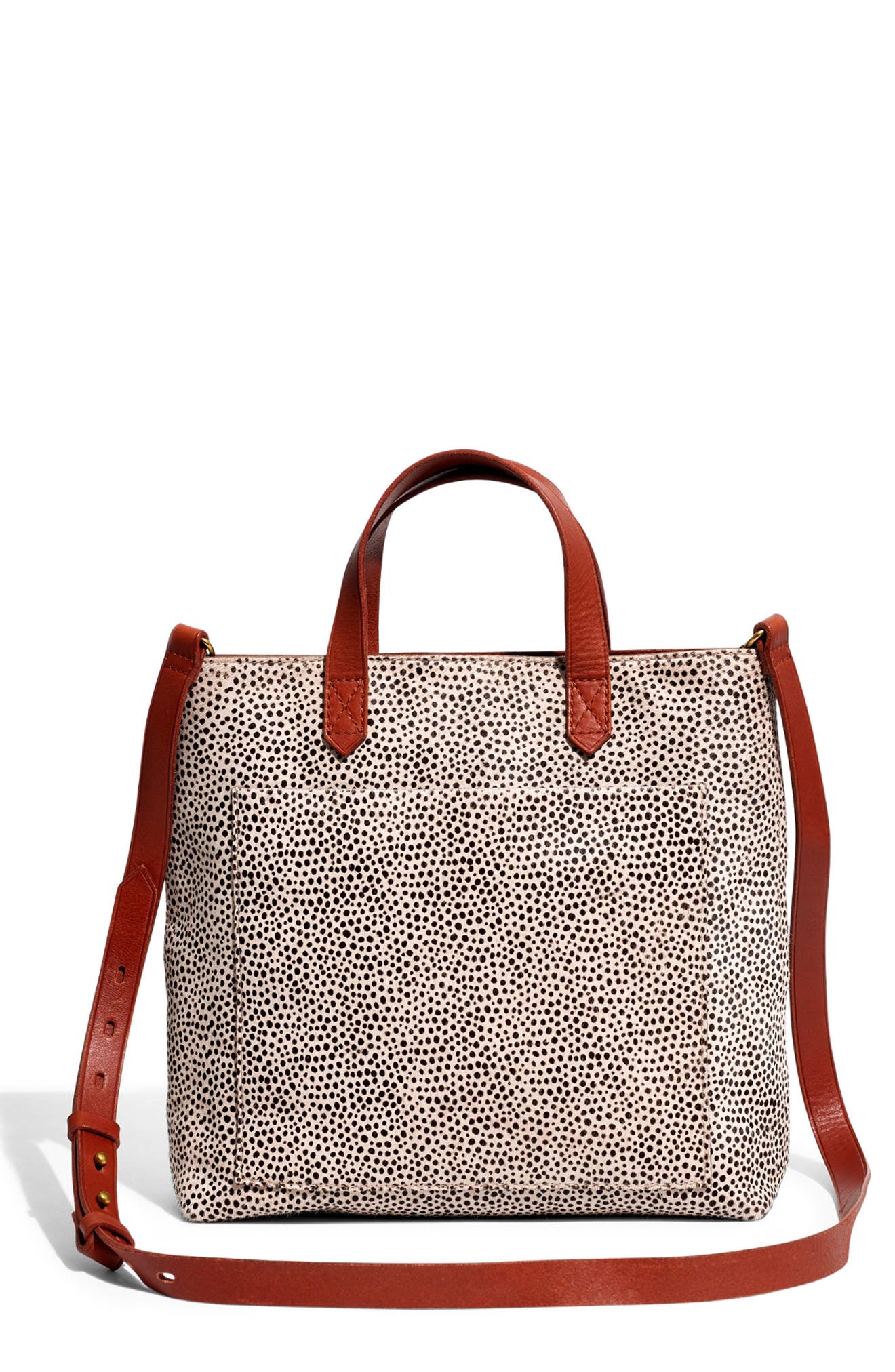 Madewell The Zip Top Small Spotted Calf Hair Transport Crossbody Bag, Main, color, 