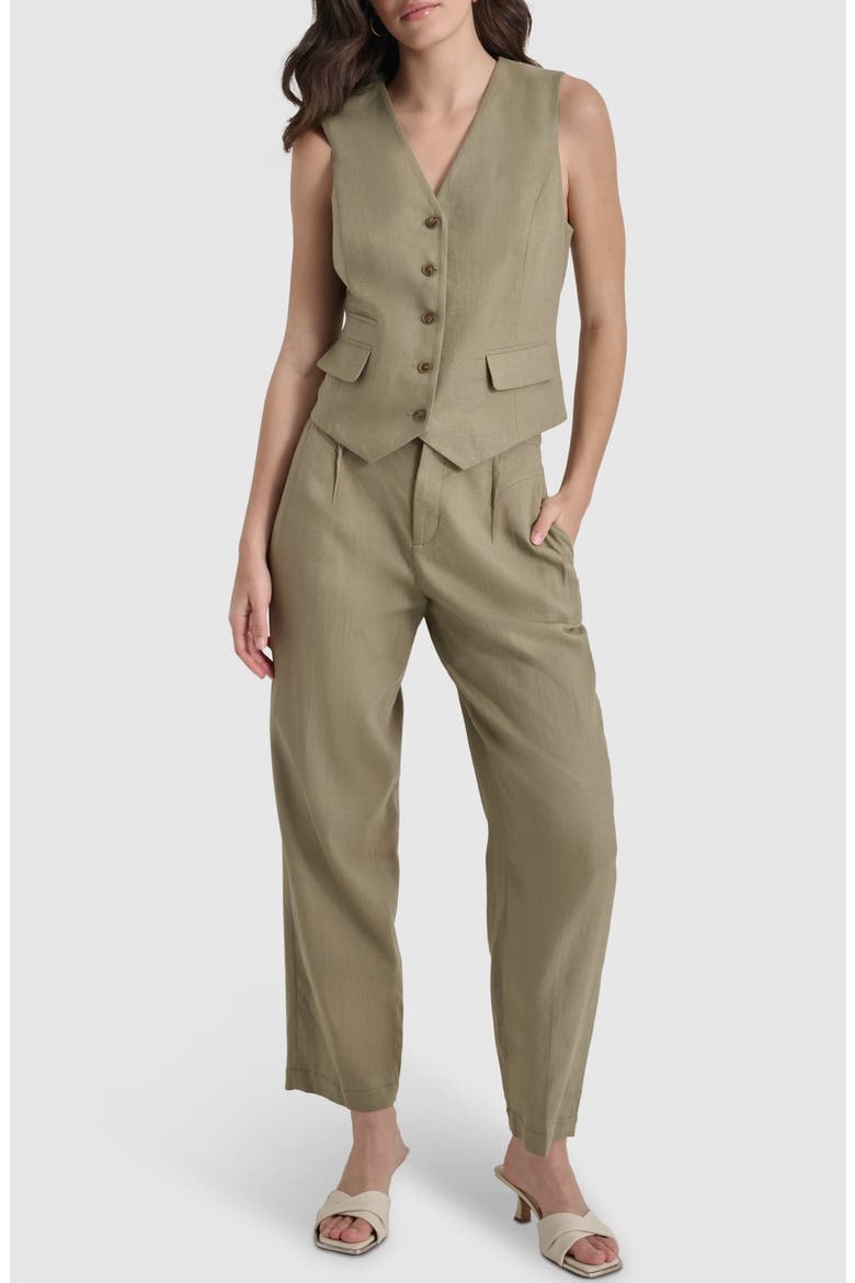 Linen Blend Vest, Alternate, color, LIGHT FATIGUE