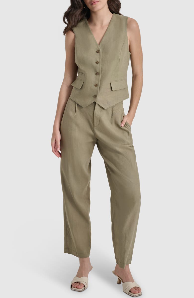 DKNY Linen Blend Vest, Alternate, color, 