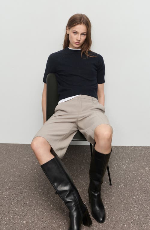 Mango Short Sleeve Sweater In Blue