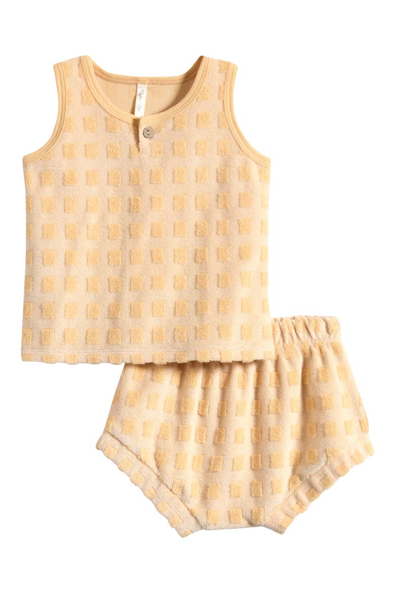 Terry Cloth Tank & Shorts Set, Main, color, BUTTERSCOTCH