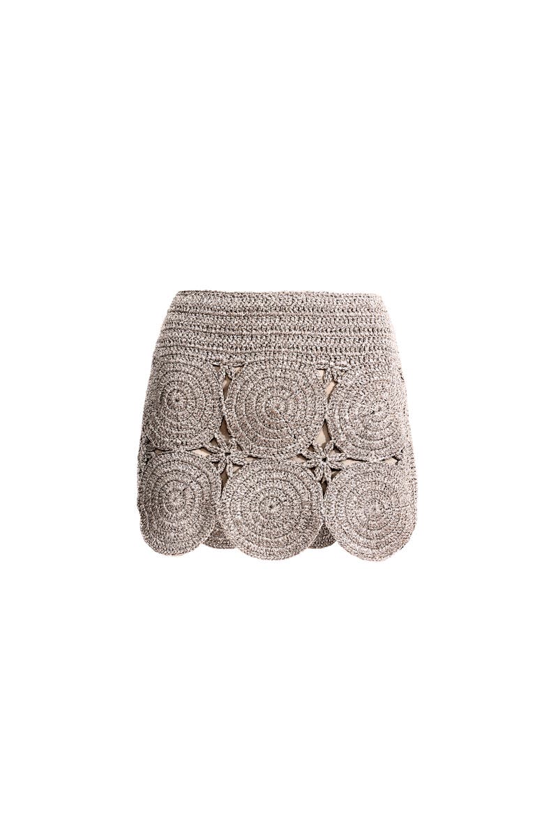Crochet Beep Beep Mini Skirt, Main, color, Satellite Silver