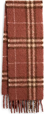 Burberry Check Alpaca & Wool Blend Bouclé Fringe Scar