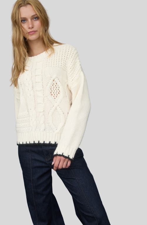 Blu Pepper Mixed Cable Knit Sweater In Neutral