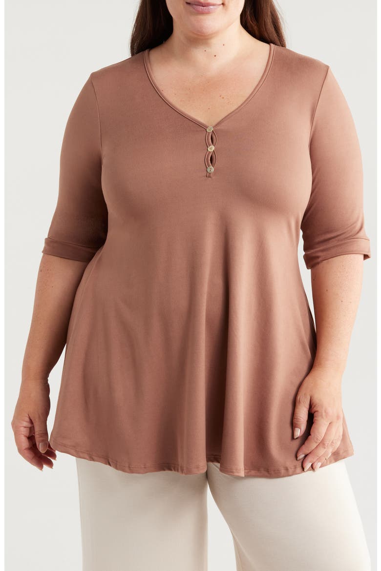 Three-Button Tunic, Main, color, MOCHA