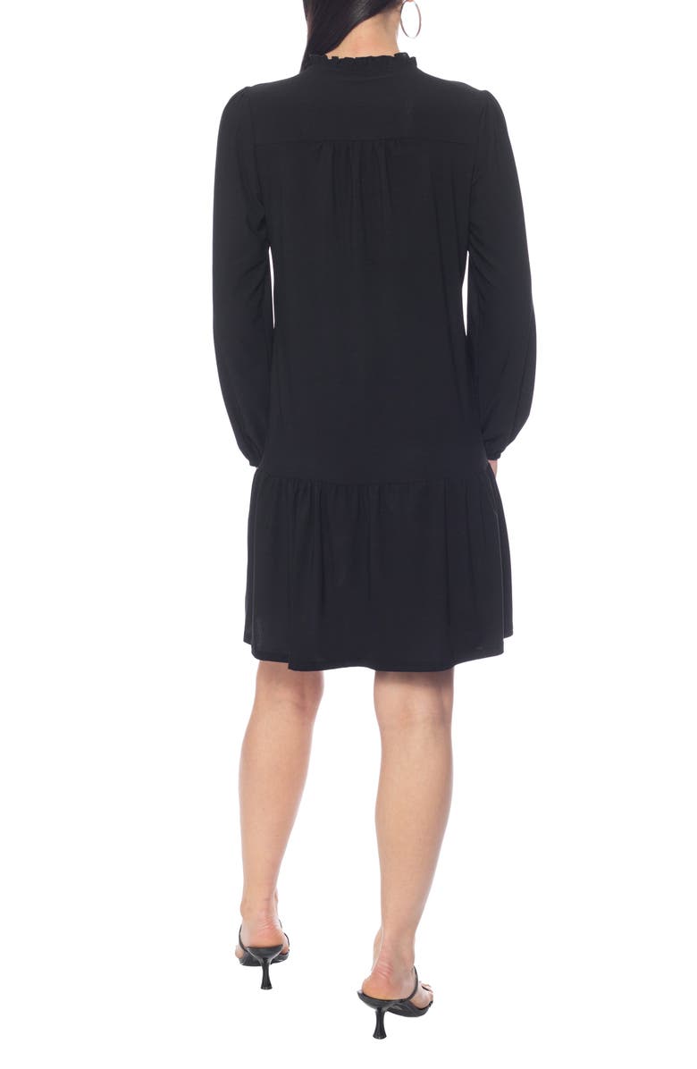 TASH AND SOPHIE Flounce Long Sleeve Dress, Alternate, color, Black