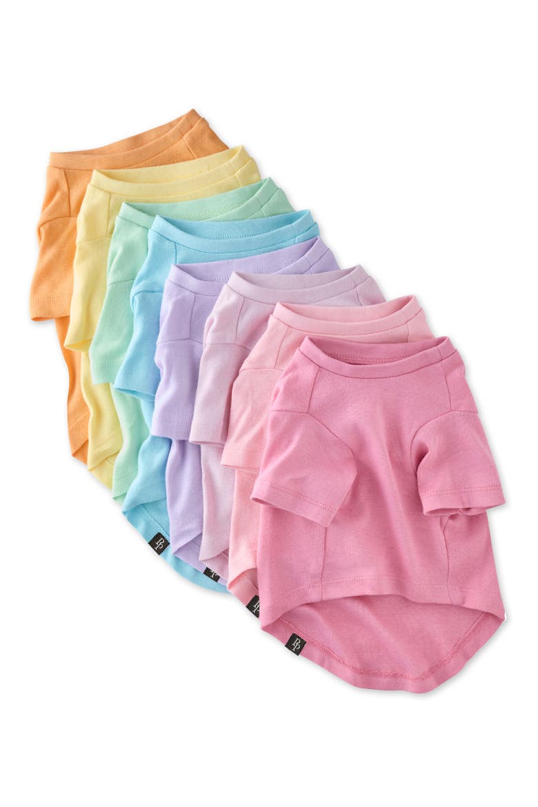 Toby II The Perfect Organic Cotton 8-Pack Dog T-Shirt, Main, color, PINK RAINBOW