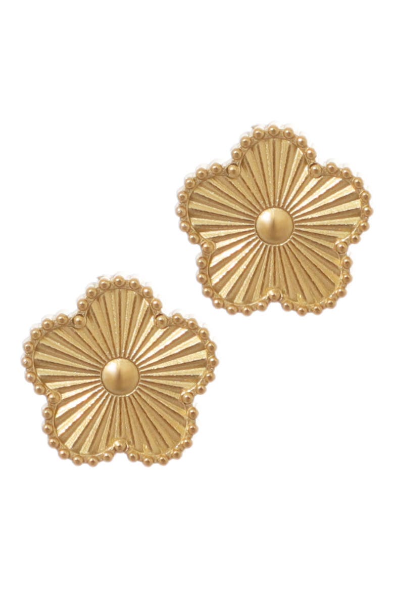 Clover Stud Earrings, Main, color, GOLD