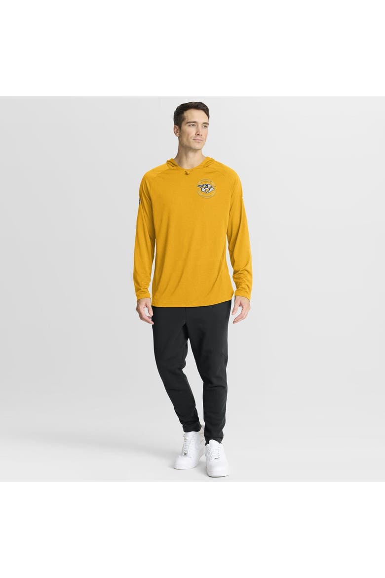 Men's Fanatics Gold Nashville Predators Authentic Pro Rink Raglan Hoodie, Alternate, color, Gold