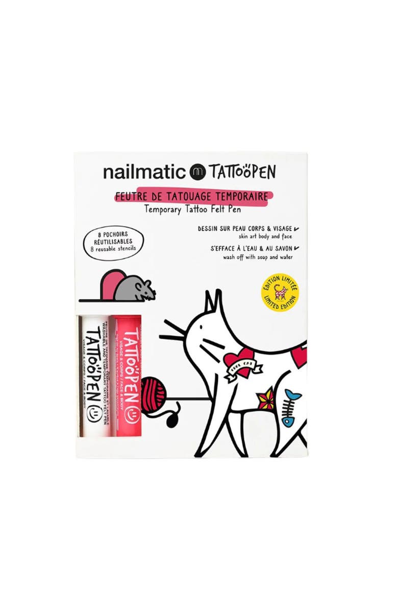 nailmatic Tattoo Pen Set For Kids, Main, color, Cat