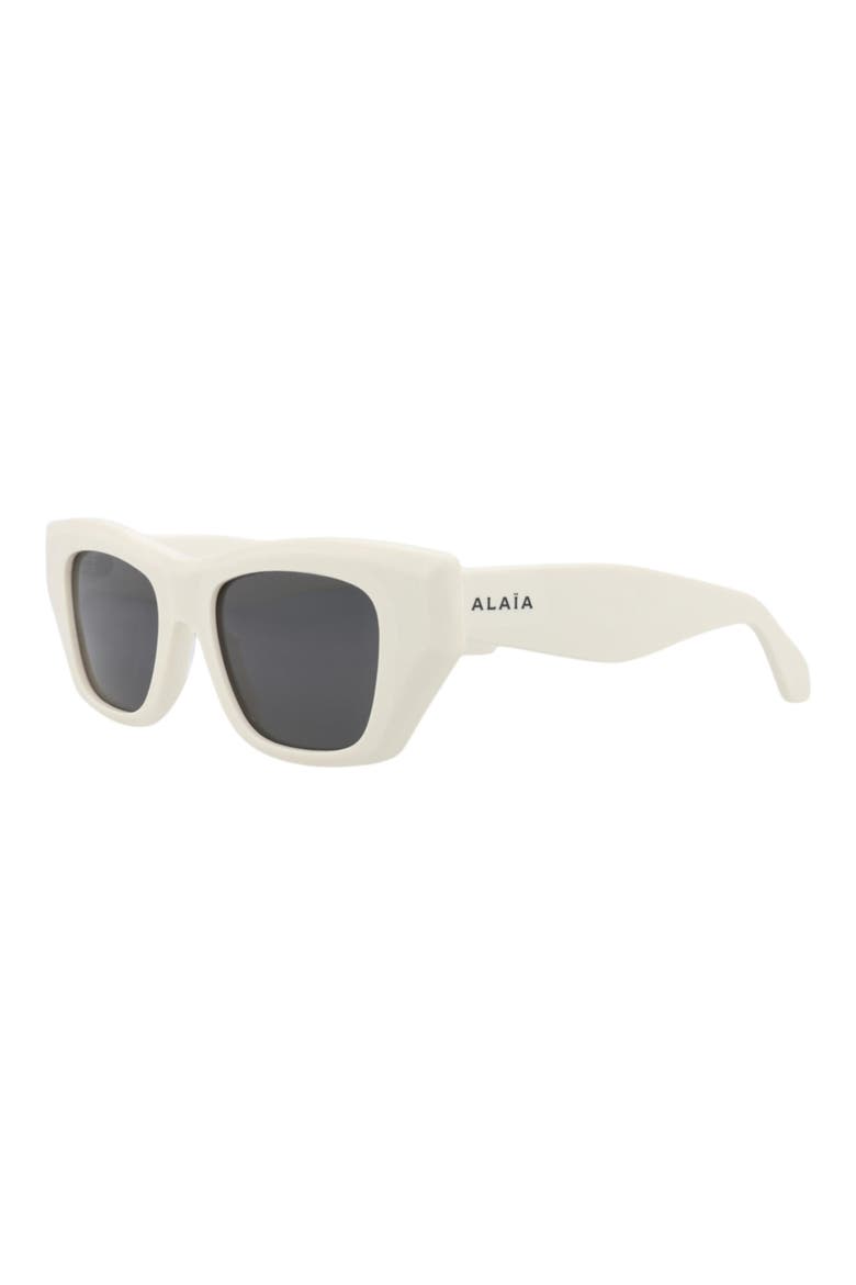 50mm Square Sunglasses, Alternate, color, WHITE WHITE GREY