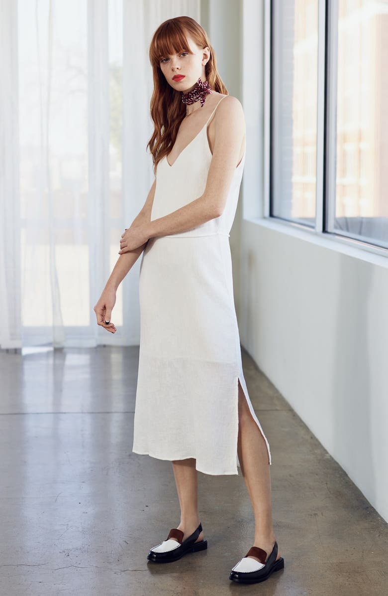 J.O.A. Tie Waist Midi Dress, Alternate, color, 