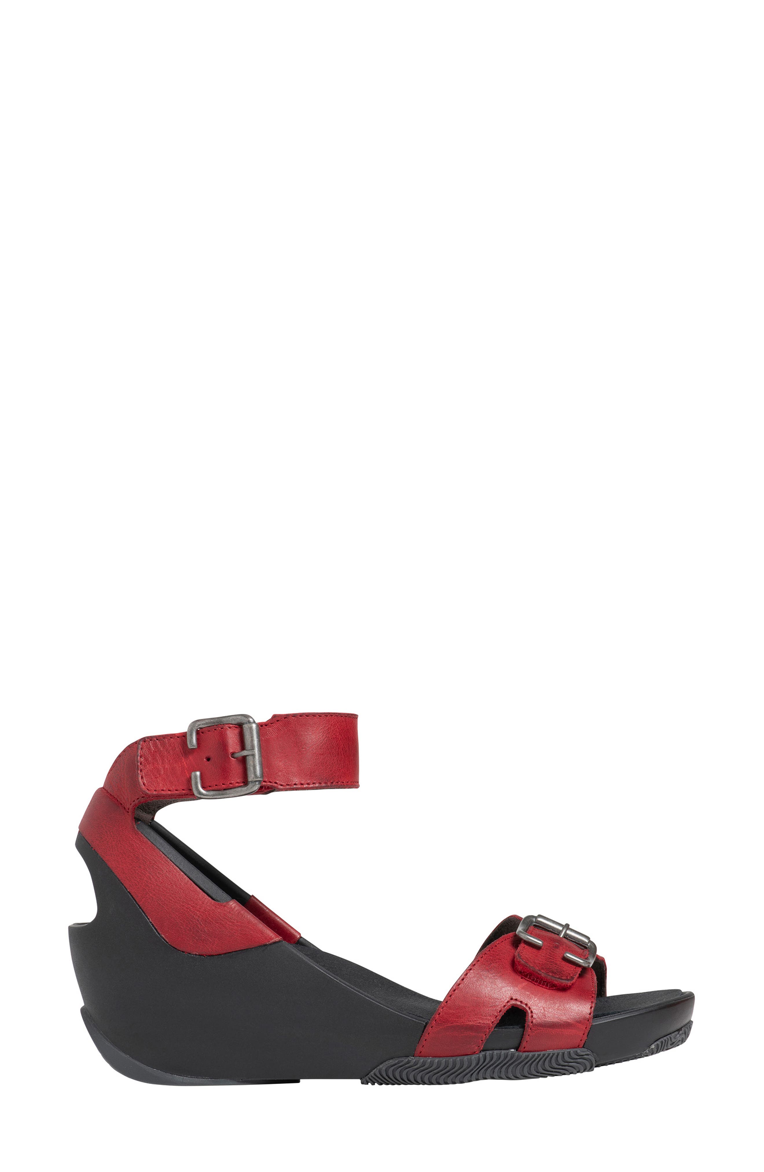 Eraza Ankle Strap Sandal, Alternate, color, RED