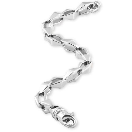 Bliss Diamond 39 Gram Solid Silver Bracelet 8.5" In Silver