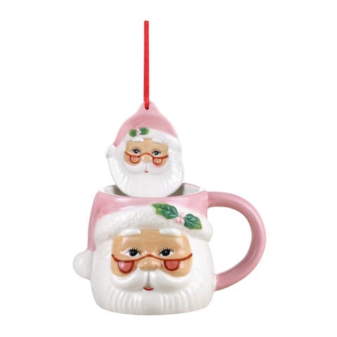 16 oz. Ceramic Santa Mug and Ornament Set