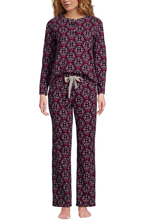 Lands' End Petite Knit 2 Piece Pajama Set