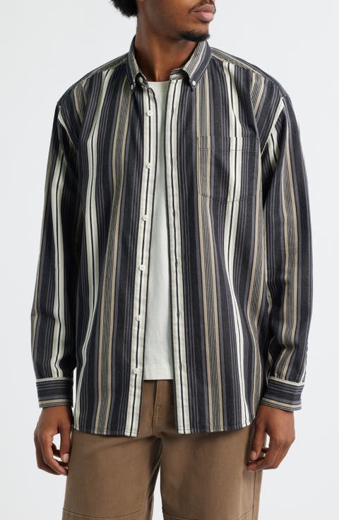 Stripe Cotton Button-Down Shirt