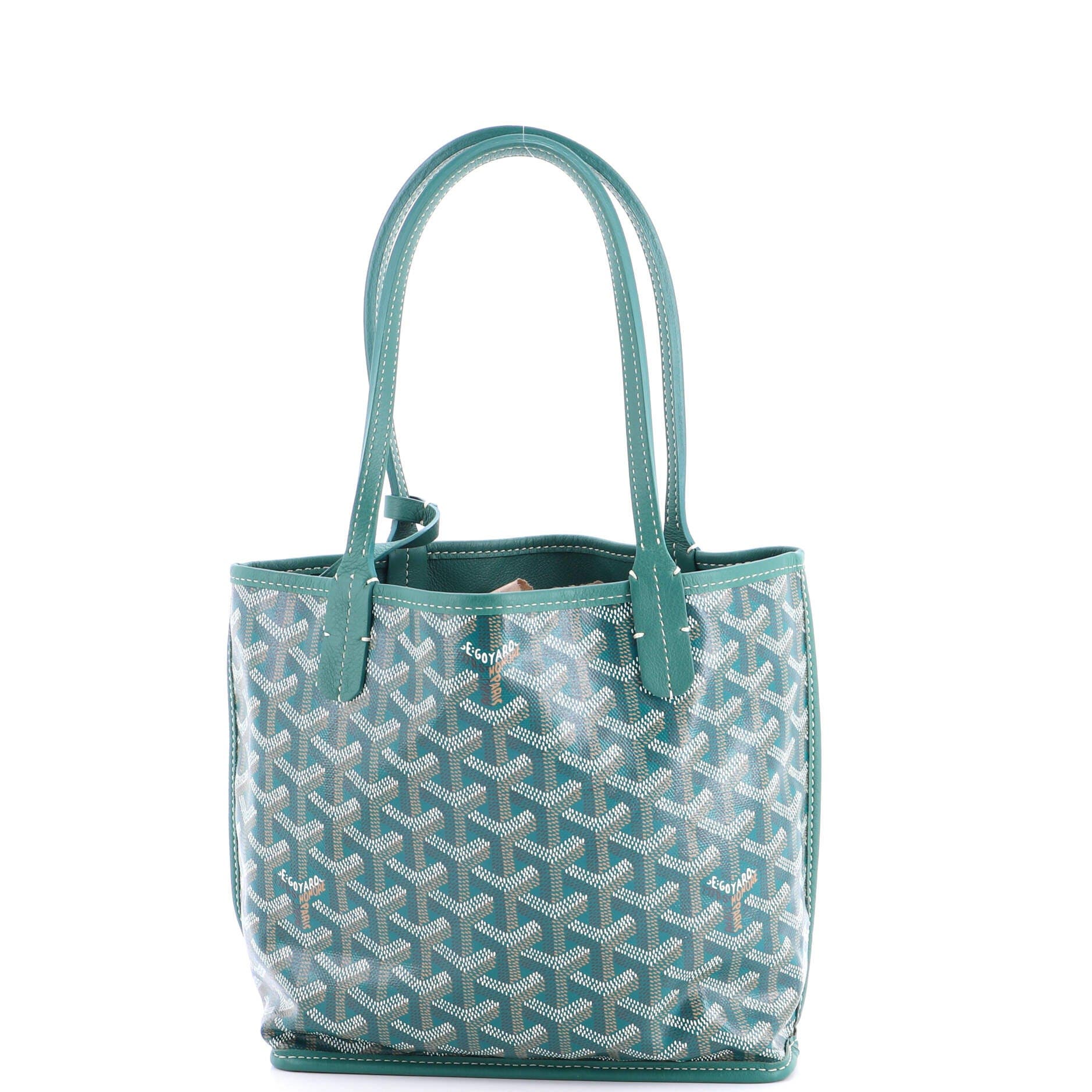 Pre-Owned Goyard Anjou Reversible Tote Coated Canvas Mini, Alternate, color, Green